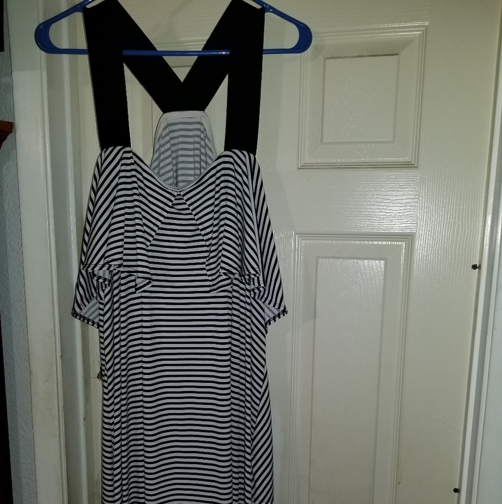 Lane Bryant Black/White Striped dress